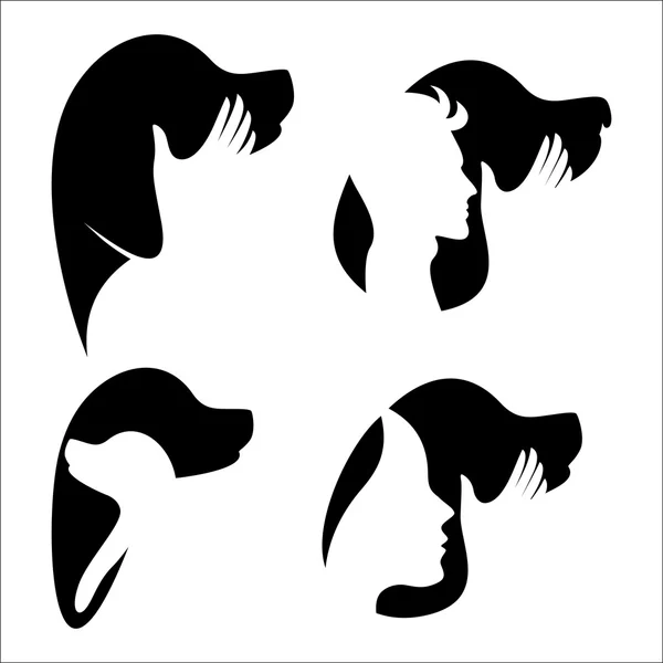 Un exemple de logo pour chien et homme — Image vectorielle