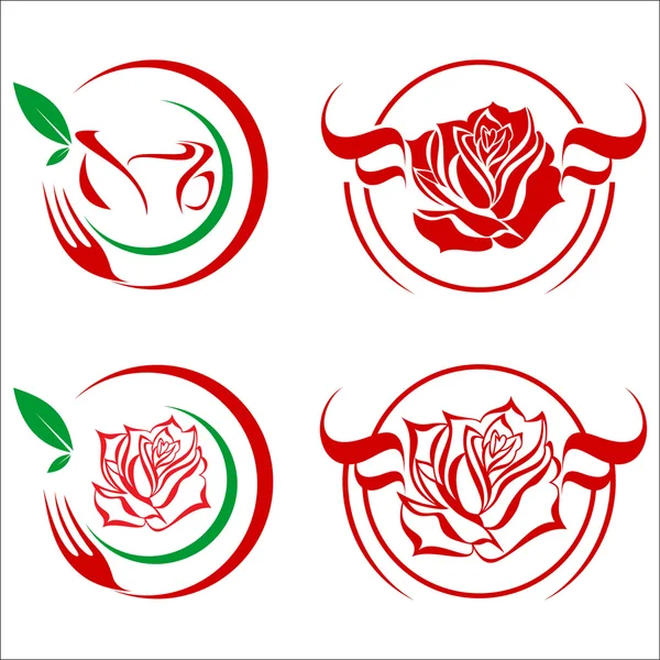 In het volgende voorbeeld bloem roos logo — Stockvector