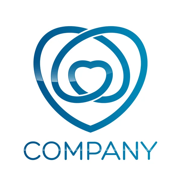 Exemplo vetor logotipo coração triplo —  Vetores de Stock