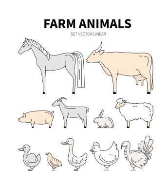 Collection of farm animals clipart