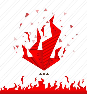 Üçgenler yangın logo