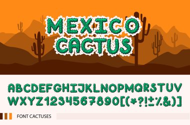 Horizontal banner set with cactus plants clipart