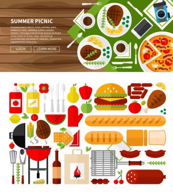 Barbekü ve ızgara koleksiyonu kümesi