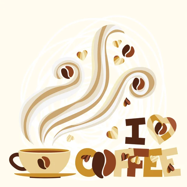 Composición tipográfica para decorar el café — Vector de stock