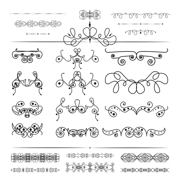 Conjunto de elementos de diseño floral y de encaje — Vector de stock
