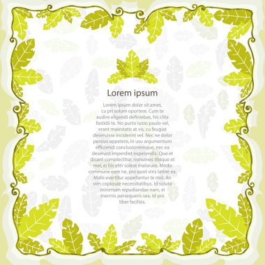 Dekoratif yaprakları ile Çerçeve