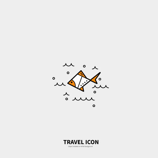 Logo şablonu ile balık — Stok Vektör