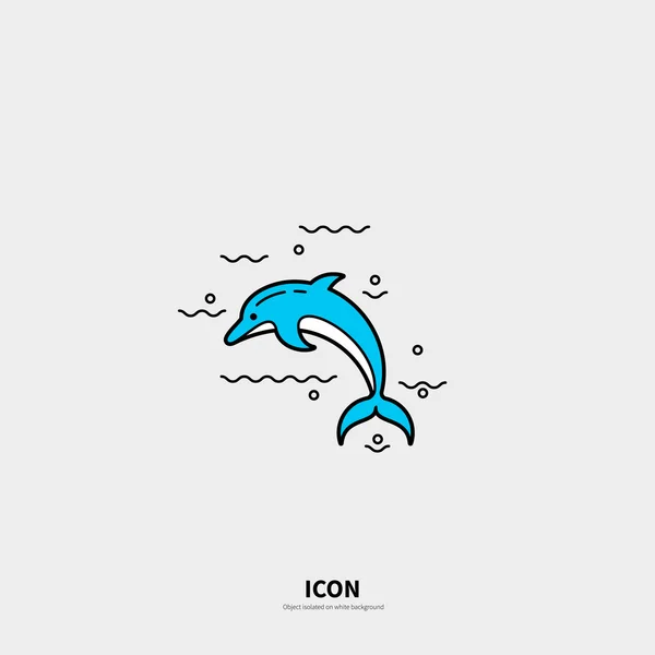 Templat Logotype dengan Dolphin - Stok Vektor