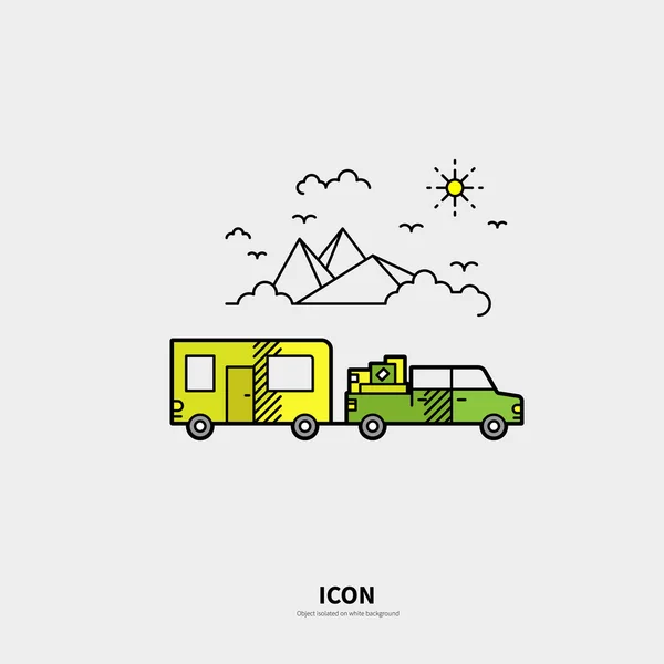 Logo plantilla de camping-bus — Vector de stock