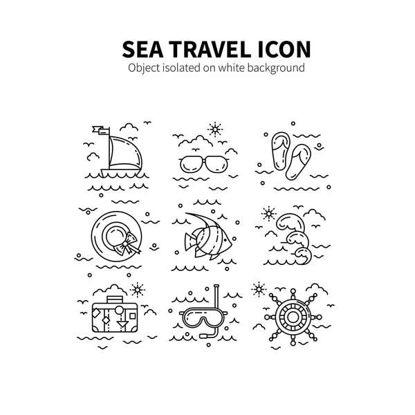 Sea vacation icons — Stock Vector