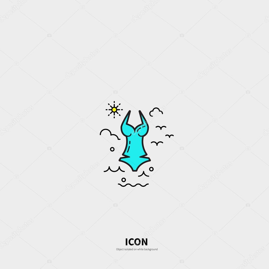 Logotype template with a swimsuit. Isolated on background and easy to use. Perfect logo for your business. Clean and minimalistic symbol.