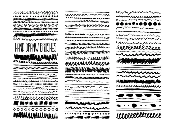 그런 지 브러시 획의 세트 — 스톡 벡터
