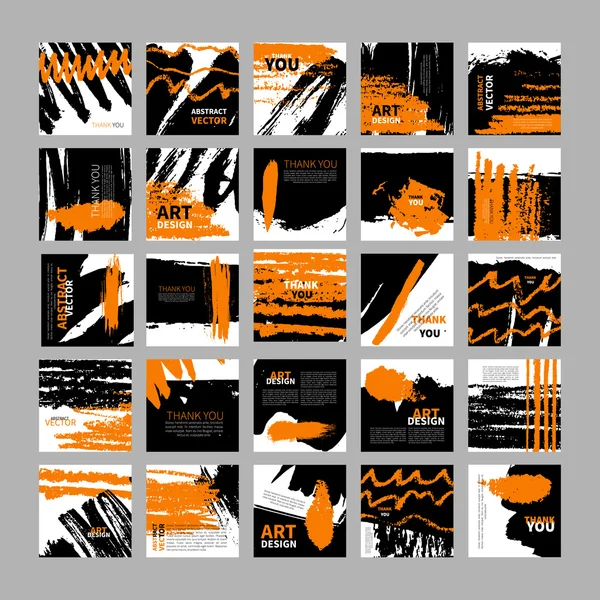 Set di carte creative universali artistiche a mano libera — Vettoriale Stock