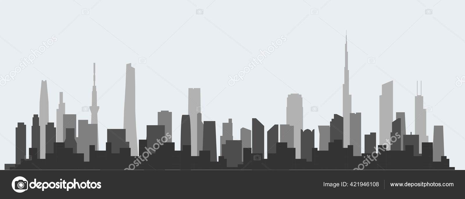 futuristic city skyline silhouette