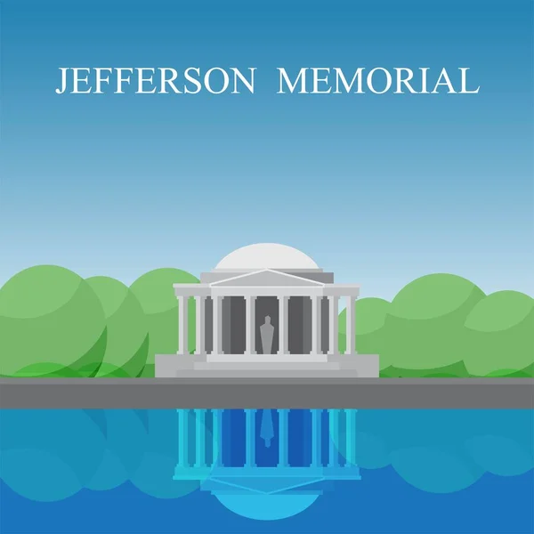 Jefferson Memorial Washington Columbia Kerület Usa — Stock Vector