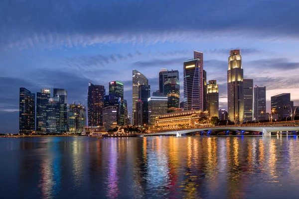 Marina bay, Singapur manzarası. — Stok fotoğraf