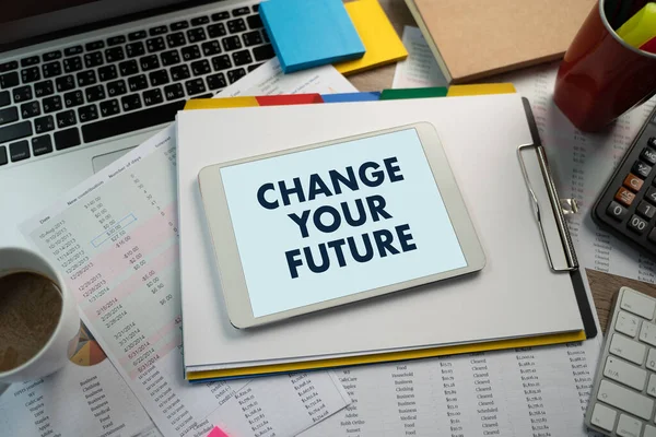 Change your future to advice Businessman inscription Legal advice online, labor law concept