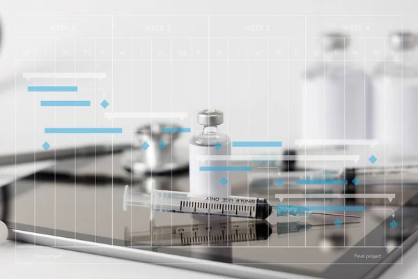 Doctor Appointment to service in the hospital Doctor and patient influenza vaccine