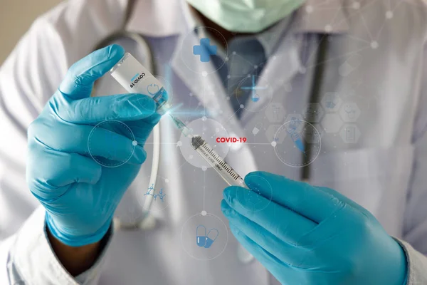 Covid Tıp Doktoru Analizi Coronavirüs Tıbbi Teknoloji Aşısı Covid Coronavirus — Stok fotoğraf