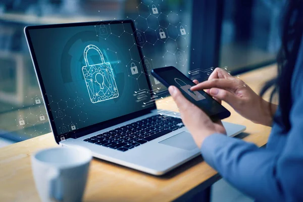 Κυβερνητικη Ασφαλεια Επιχειρηματική Τεχνολογία Antivirus Alert Protection Security Και Cyber — Φωτογραφία Αρχείου