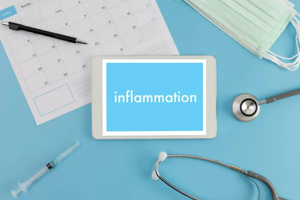 Inflamación Concepto Inflamación Articular Médico Informe Médico Glándulas Linfáticas Alergias — Foto de Stock