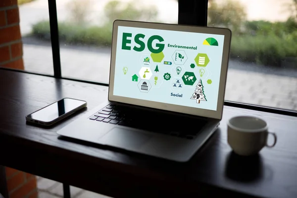 Esg Umwelt Soziales Und Governance Nachhaltig Für Geschäftsleute Strategie Esg — Stockfoto