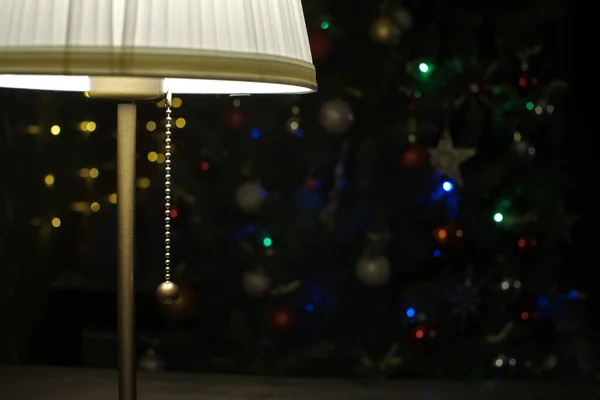Лампа Різдвяному Фоні Різдво Новий Рік — стокове фото