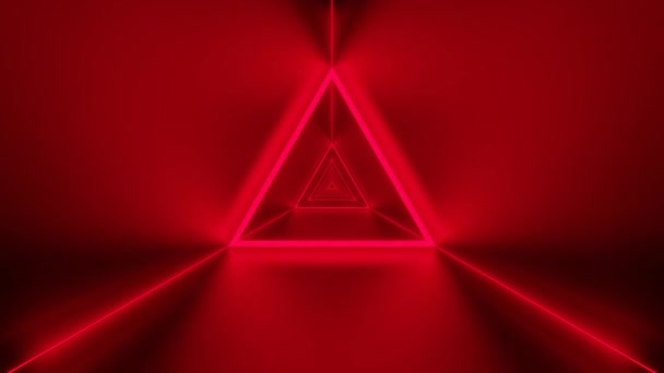 Luz triangular roja VJ LOOP Representación 3D — Vídeo de stock