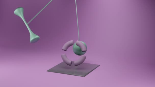 Boucle animation pendule balancement. Battement répété. Conception de mouvement sans couture générée par ordinateur de formes géométriques simples. — Video