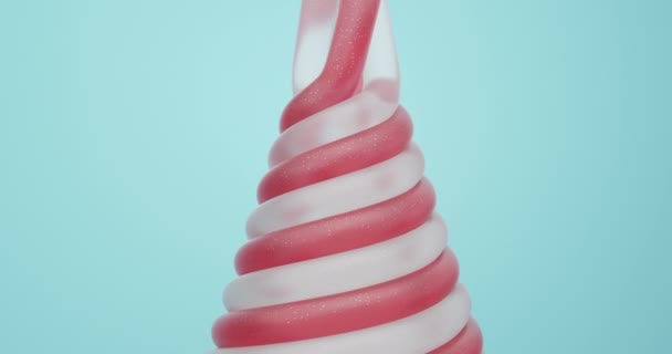 3D nekonečné animace vánočních cukrovinek želé. Cyklický plynulý design pohybu. Uspokojující animace. 3D animace smyčky na pozadí — Stock video