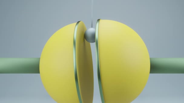 Loop animation pendulum swinging. Computer generated seamless motion design of simple geometric shapes — Stock Video