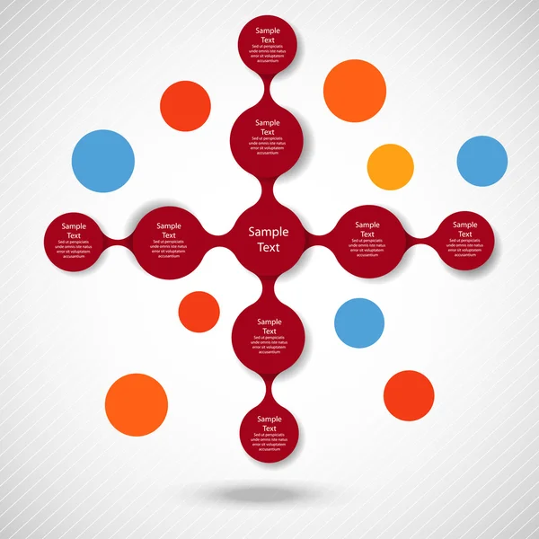 Metaball colorido diagrama redondo infografías — Vector de stock