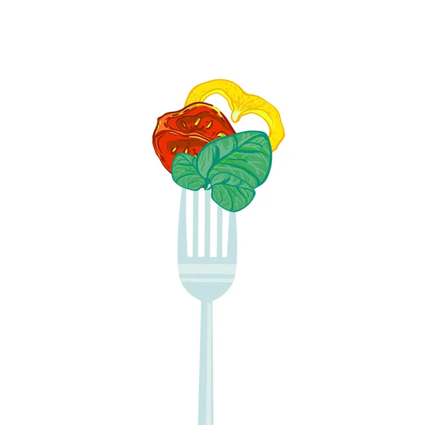 Concetto vettoriale illustrazione vegetariana con forchette — Vettoriale Stock