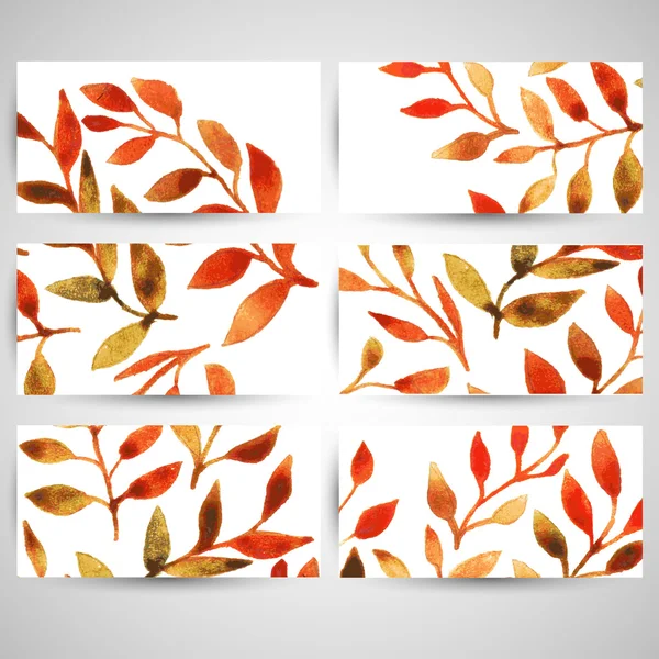 Vector herfst aquarel blad patroon sjabloon — Stockvector