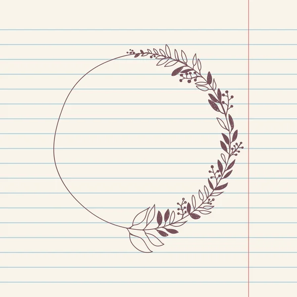 花輪のベクトルのチョークの落書きスケッチ — ストックベクタ