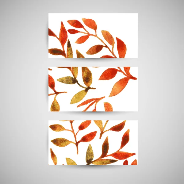 Vector herfst aquarel blad patroon sjabloon — Stockvector