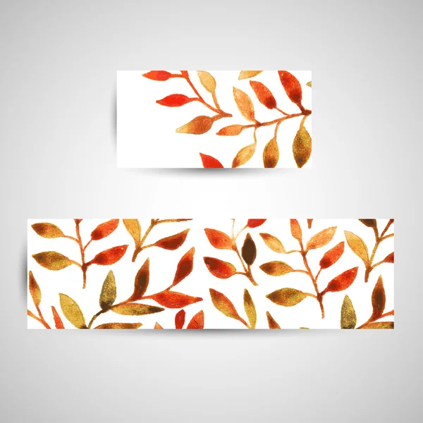 Vector herfst aquarel blad patroon sjabloon — Stockvector