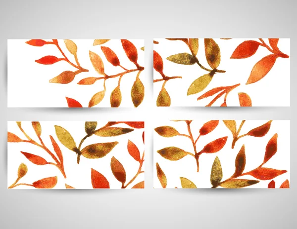 Vector herfst aquarel blad patroon sjabloon — Stockvector