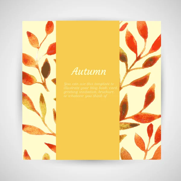 Vector autumn watercolor leaf pattern template — Stock Vector