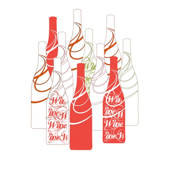 Vector wine or vinegar bottles — Stock Vector