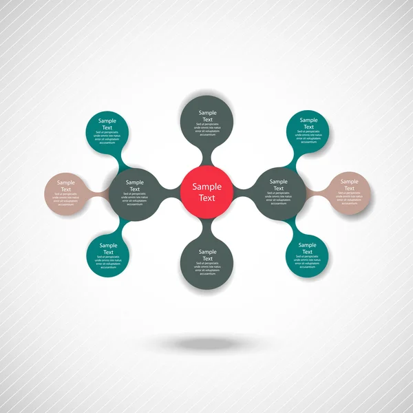 Metaball colorido diagrama redondo infografías — Vector de stock