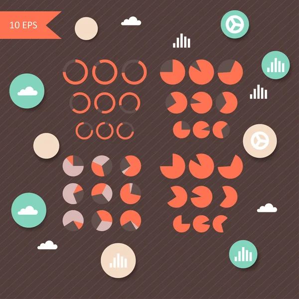 Bunte runde Diagramme Metaball-Infografiken — Stockvektor