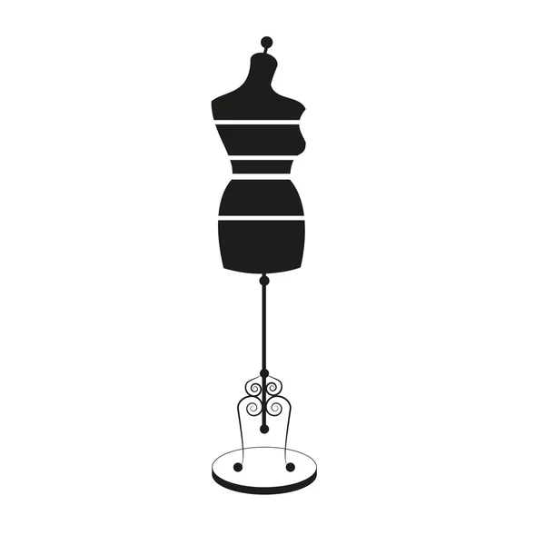 Vector vintage tailors mannequin with size measurements — Stock Vector
