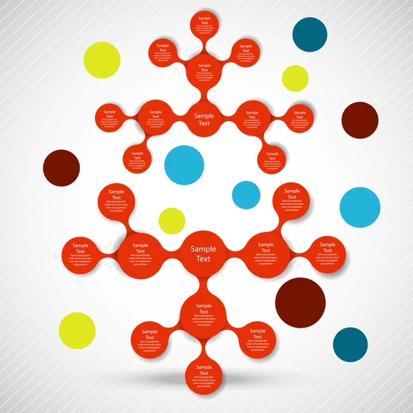 Metaball renkli yuvarlak diyagramı infographics — Stok Vektör