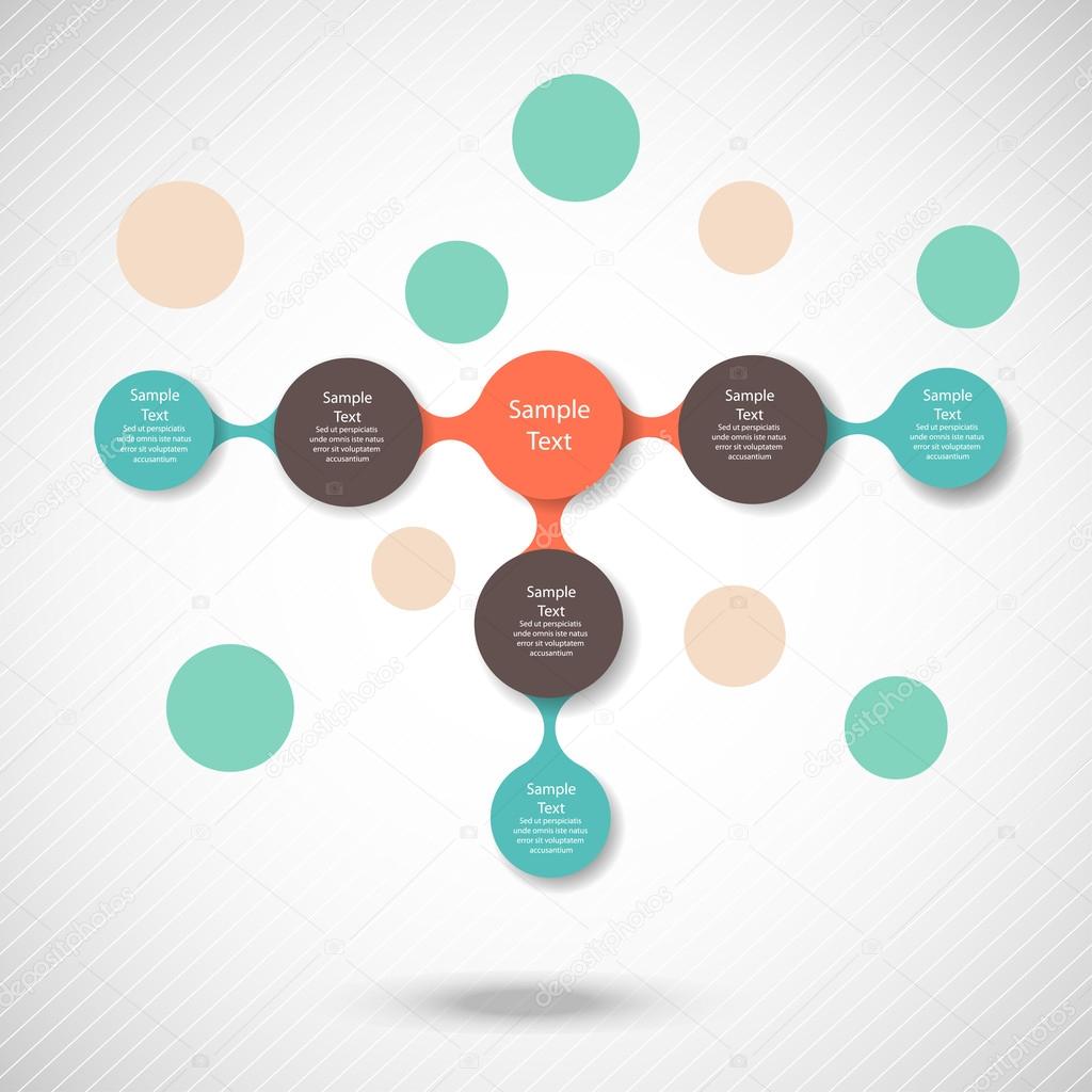 colorful round diagram metaball infographics