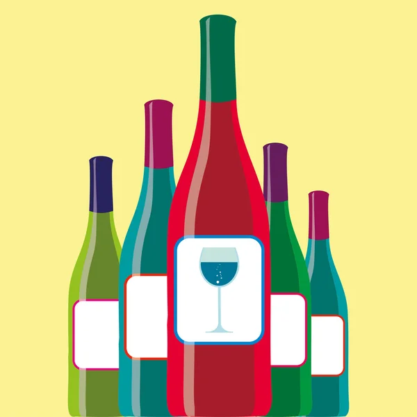 Vector vino botella silueta — Vector de stock