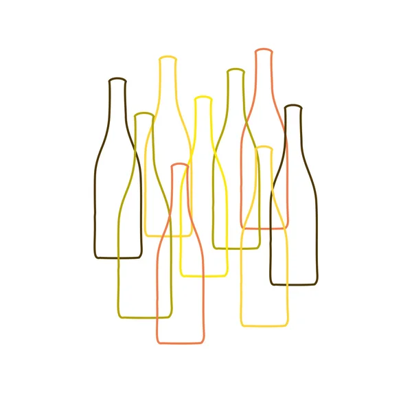 Silhouettes de bouteilles de vin vectorielles — Image vectorielle