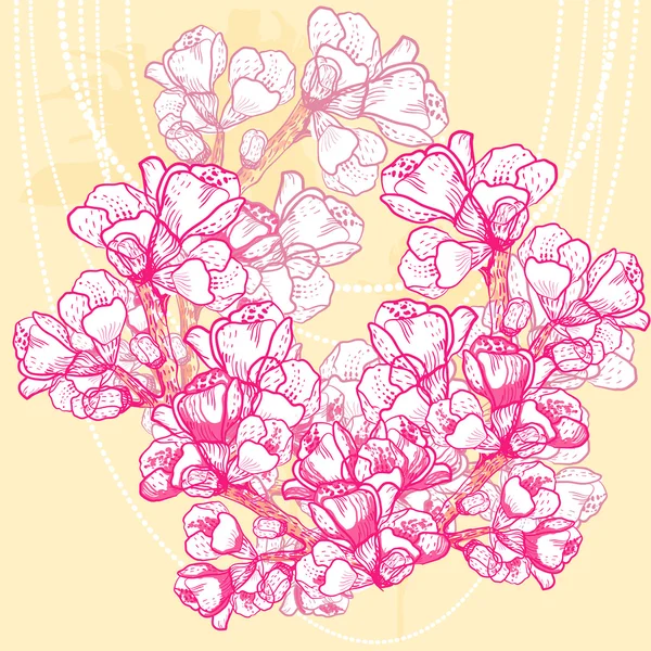 Vecteur délicate fleur de printemps sur fond — Image vectorielle