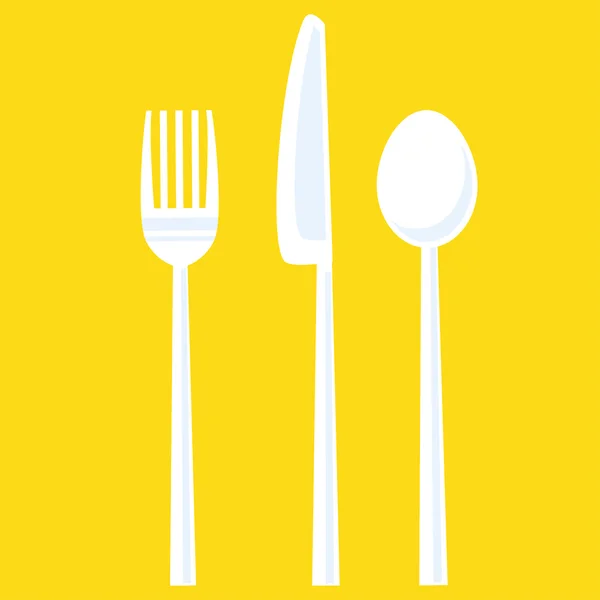 フォーク、スプーン、ナイフのベクトル食器セット — ストックベクタ