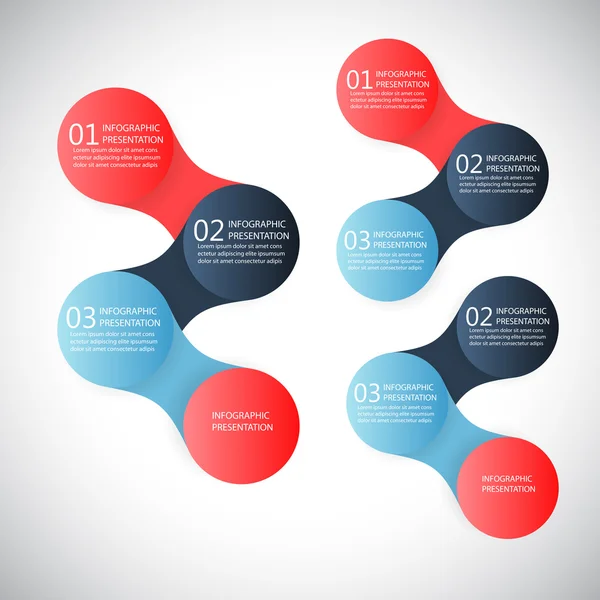 Infografías vectoriales metaball plantilla de diagrama redondo para presentaciones empresariales — Archivo Imágenes Vectoriales